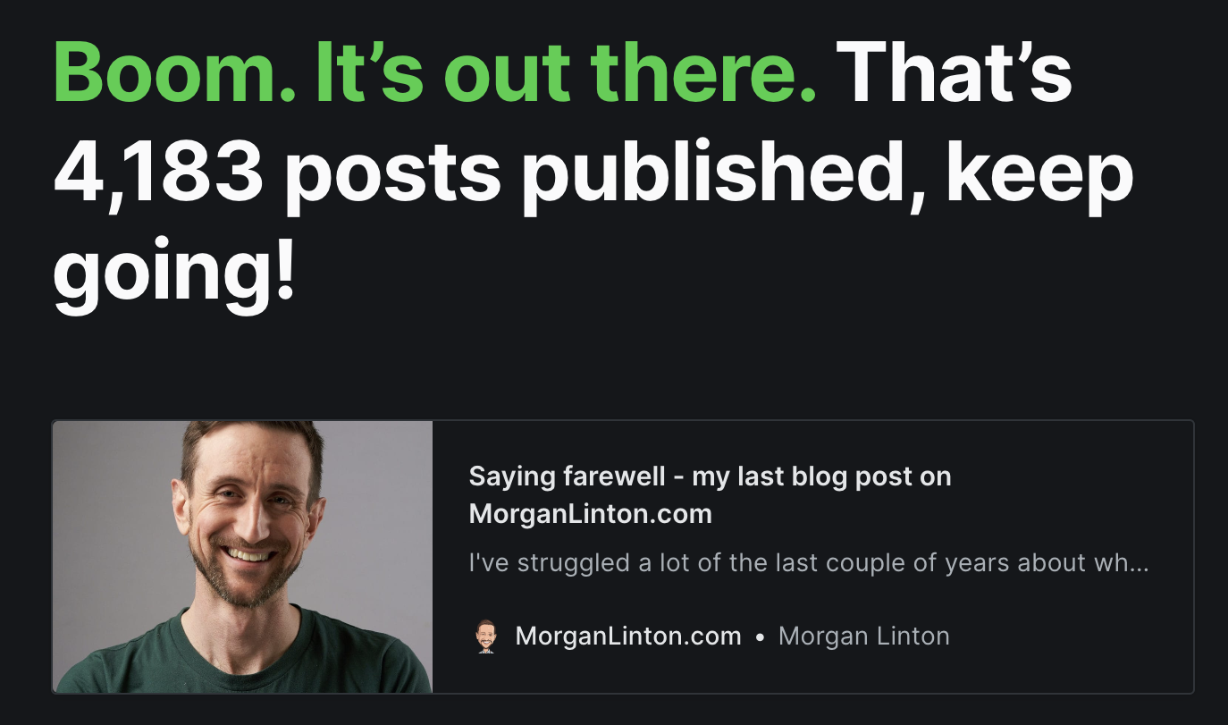 Saying farewell - my last blog post on MorganLinton.com
