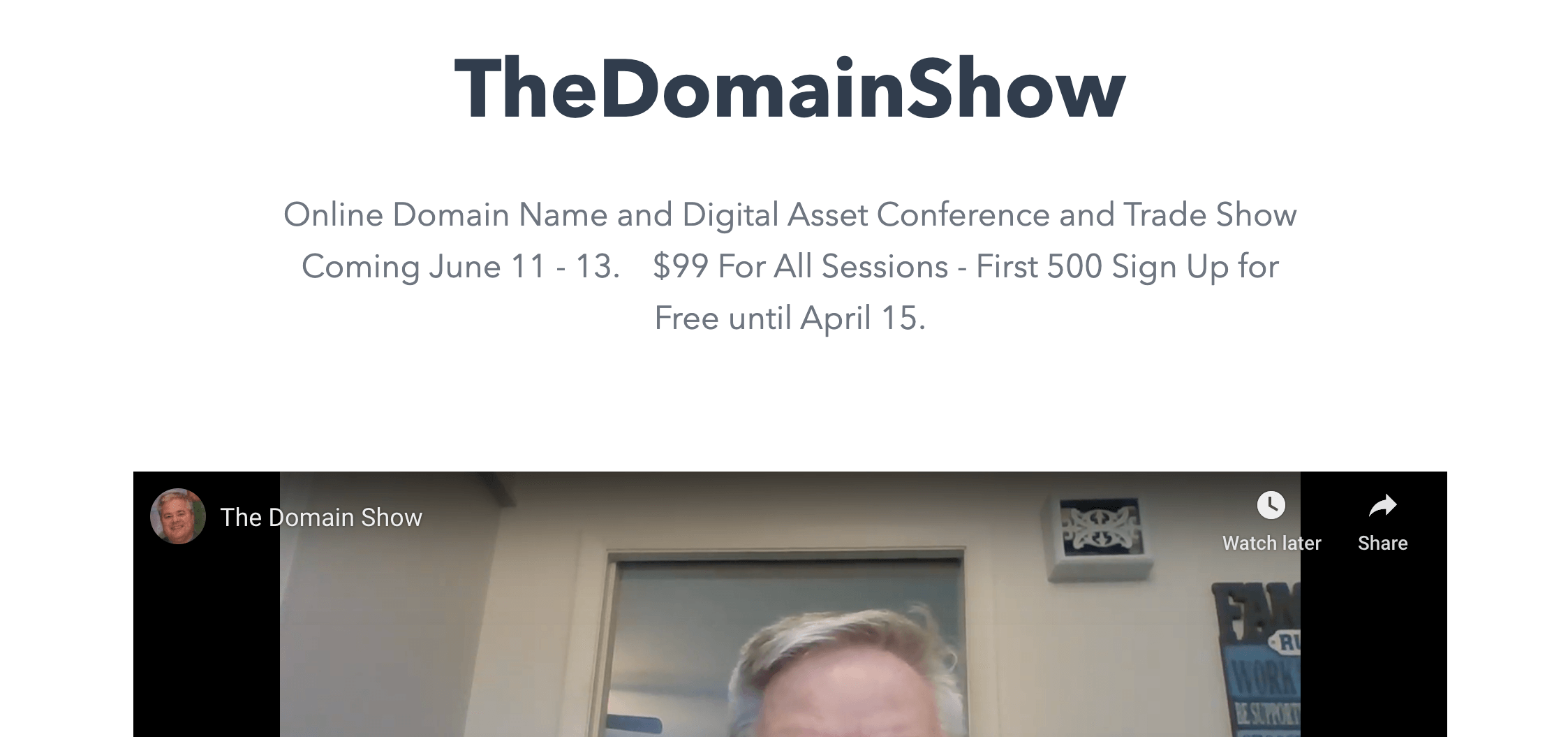Page Howe is hosting a virtual domain name conference in June, see you there!