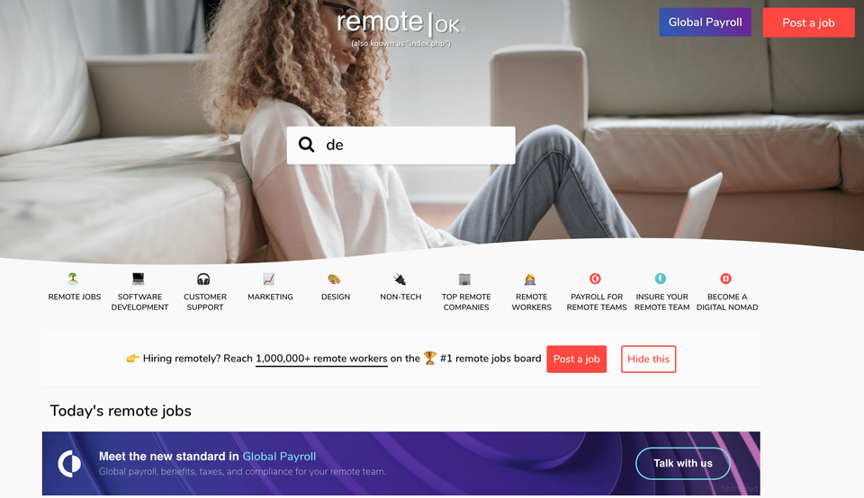 RemoteOk.io makes $65,000 a month…and the whole site is just one PHP file