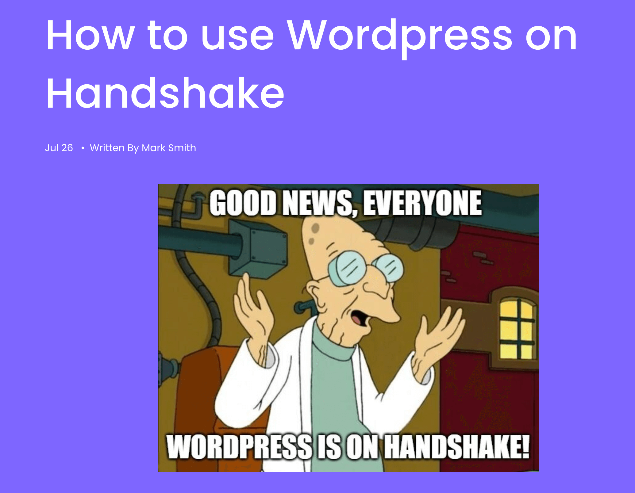 Getting ready to launch a mirror of my blog on a Handshake domain