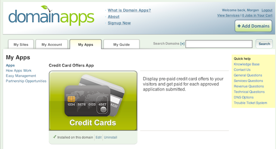 DomainApps Credit Card App