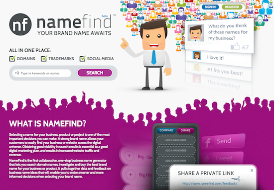 NameFind-FrontPage