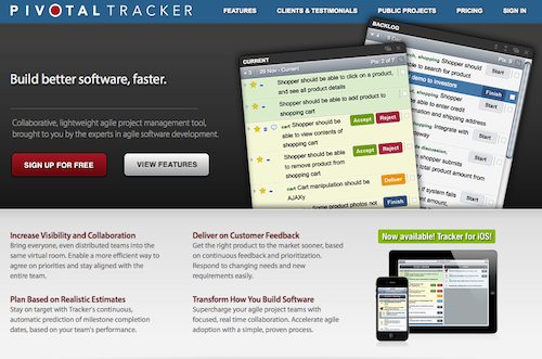 Pivotal Tracker Site