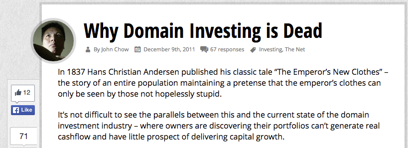 Domain Investing Is Dead