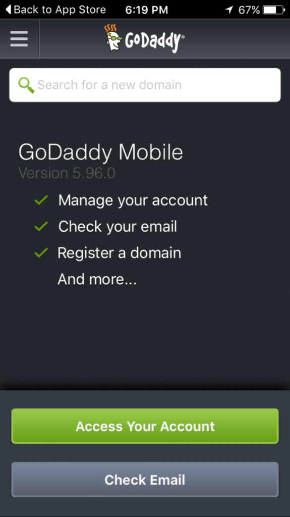 Go Daddy App