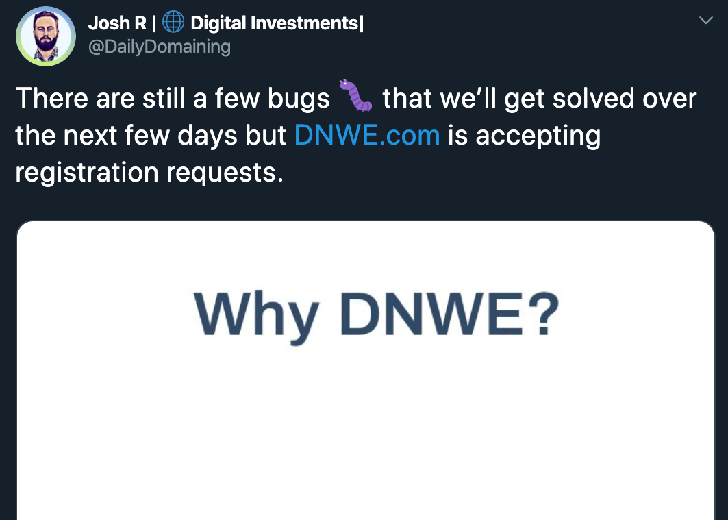Josh Reason announces DNWE.com