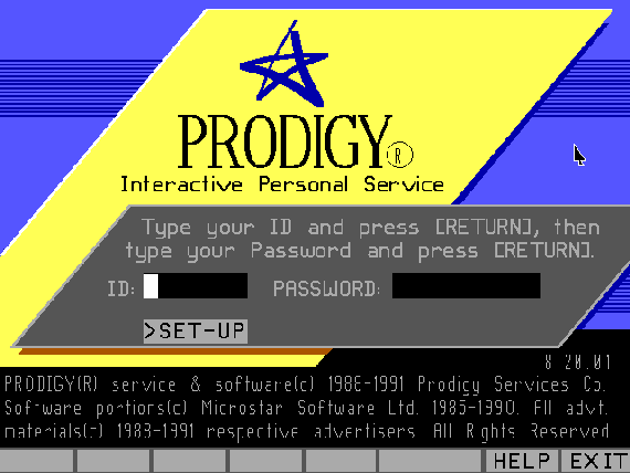 Prodigy Login Screen