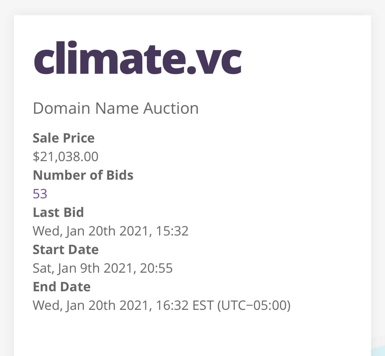 Climate.vc domain sale
