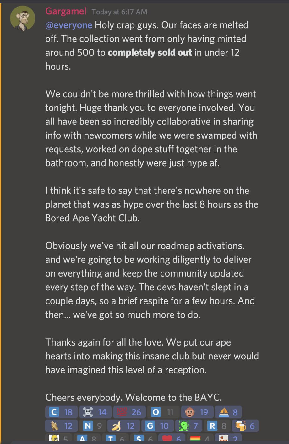 Bored Ape Yacht Club Sold Out